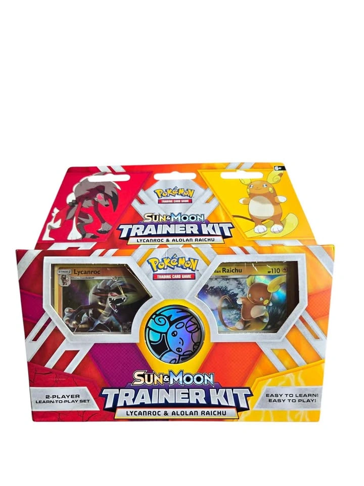 Pokémon Sun & Moon Trainer Kit Lycanroc & Alolan Raichu TCG Box