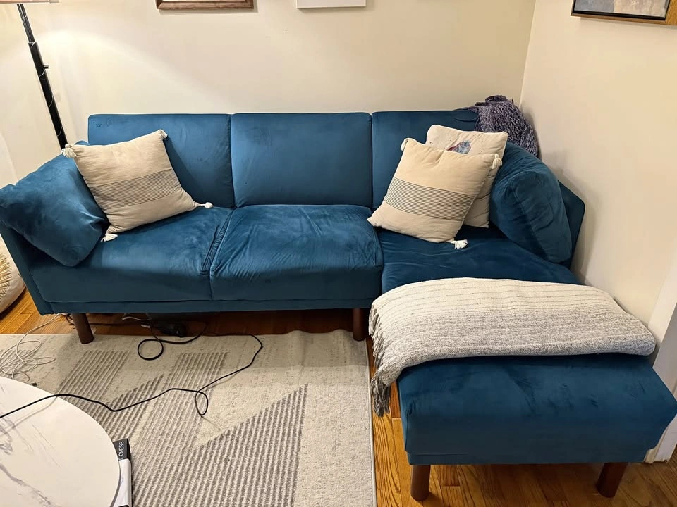 Velvet comfy teal futon