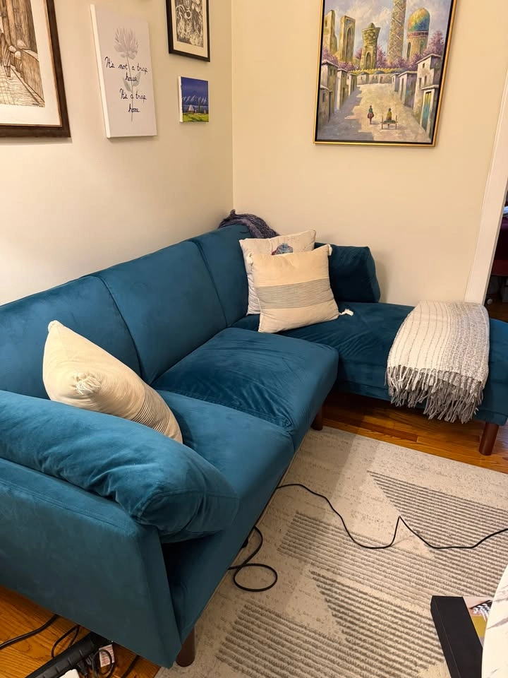 Velvet comfy teal futon - photo 2
