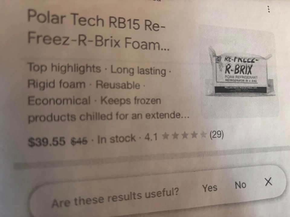 Re-Freeze Foam Bricks - Box of 6 - Cooler Packs - photo 2
