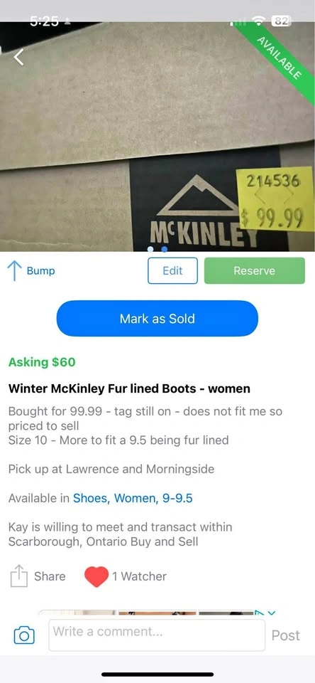 New McKinley Women's Black Fur Lined Boots Size 10 (fits 9.5)