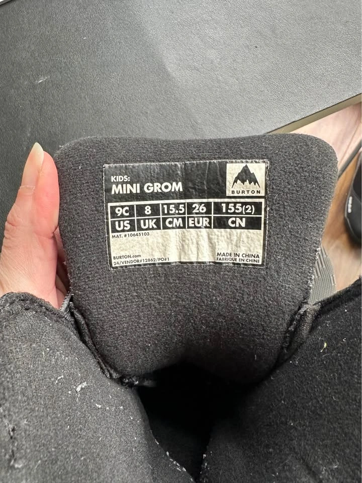 Kid’s Burton Mini Grom Snowboard Boots 9C - photo 3