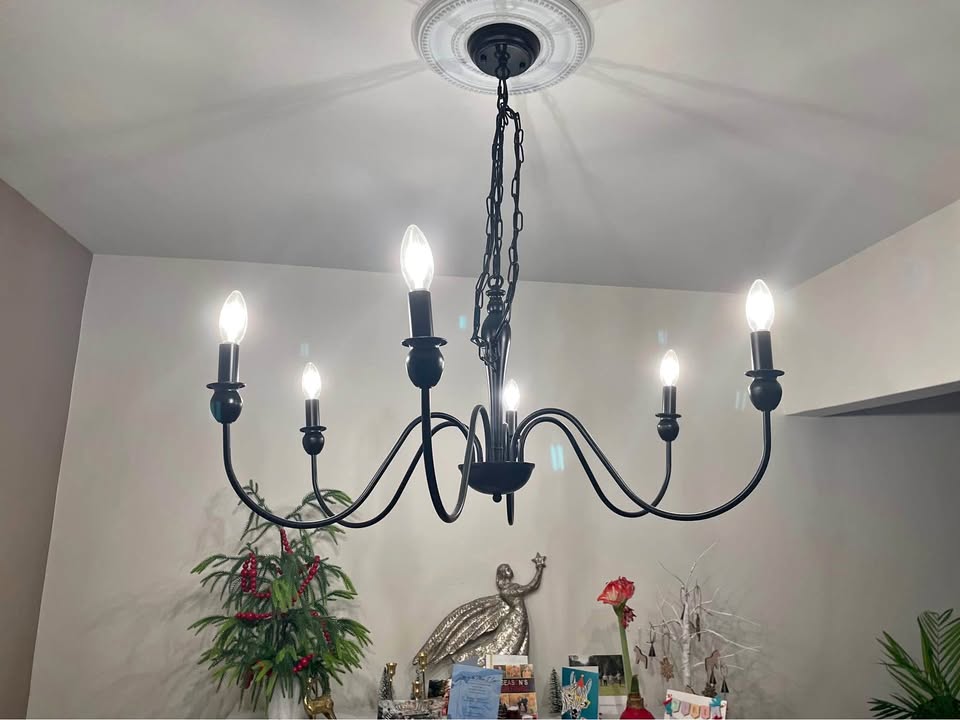 Large black chandelier
