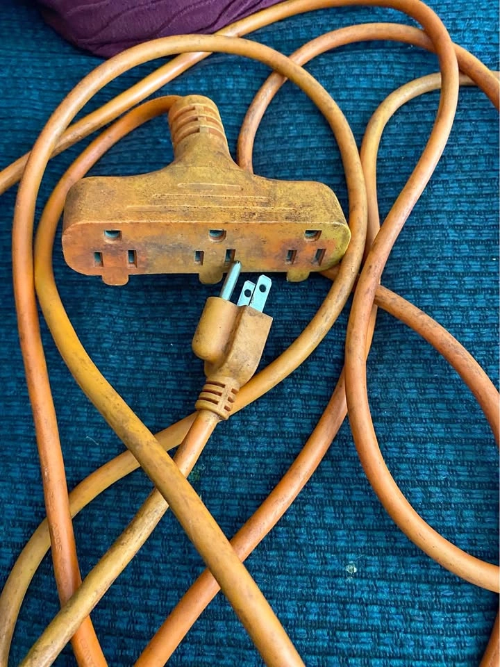Orange Triple-Tap Extension Cord 25ft