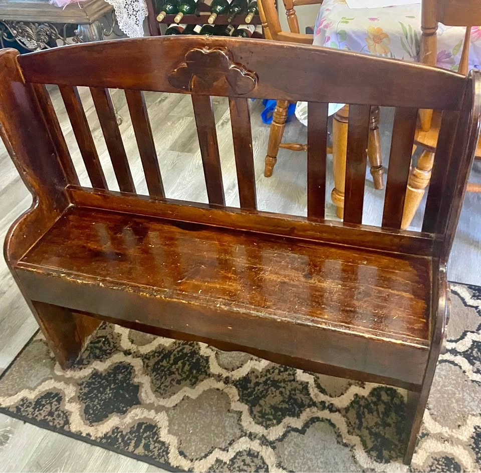 Vintage Wooden Deacon's Bench