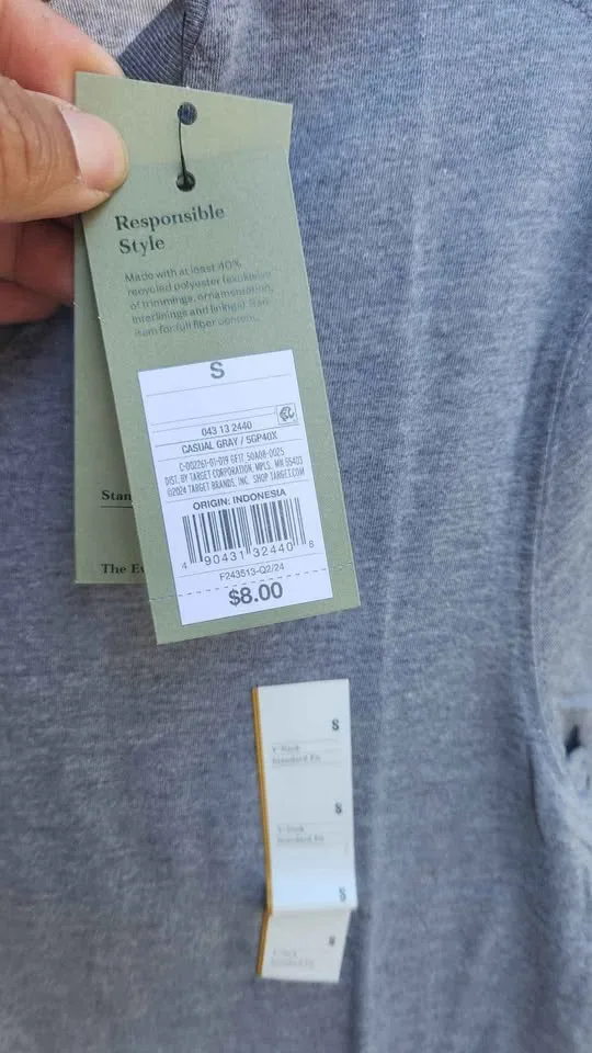 12 Pack size Small Gray V Neck GOODFELLOW image indicator(2)