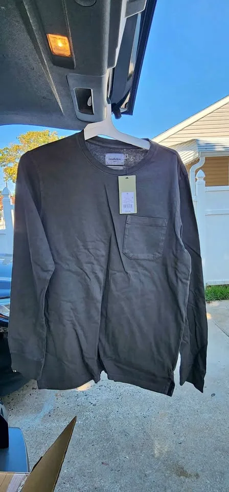 5 PACK LONG SLEEVE GRAY GOODFELLOW SIZE M thumbnail