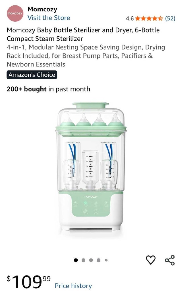 Momcozy Baby Bottle Sterilizer and Dryer