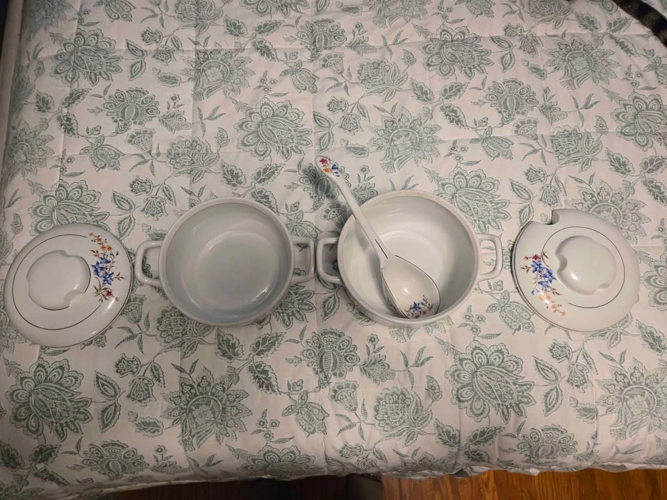 Vintage Floral Ceramic Soup Tureens with Ladle - photo 2