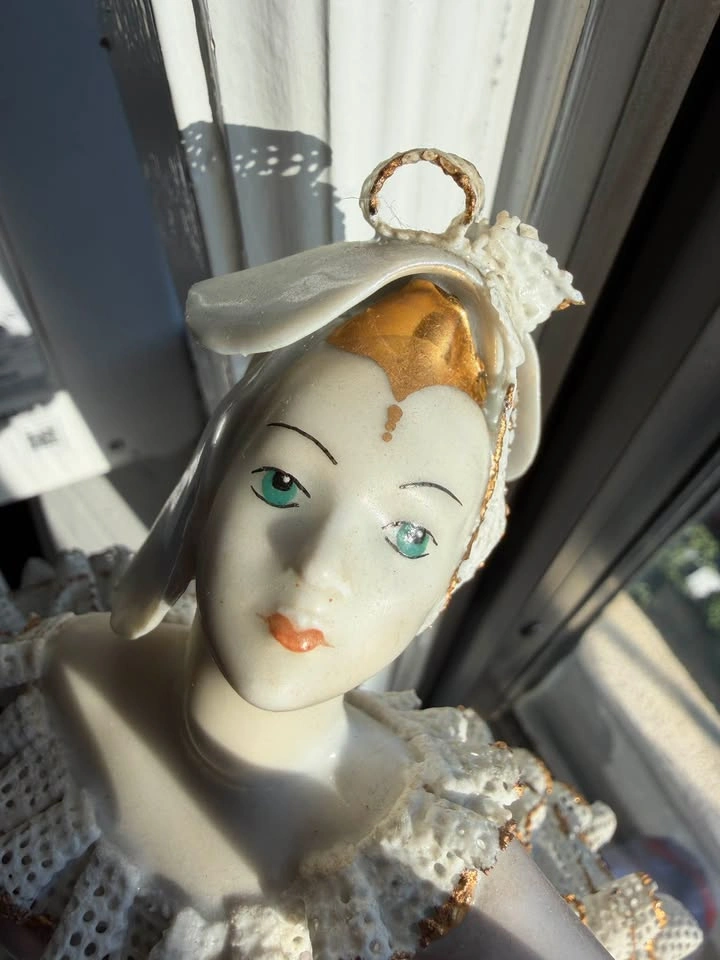 Vintage Dresden Style Porcelain Lace Ballerina Figurine - photo 3