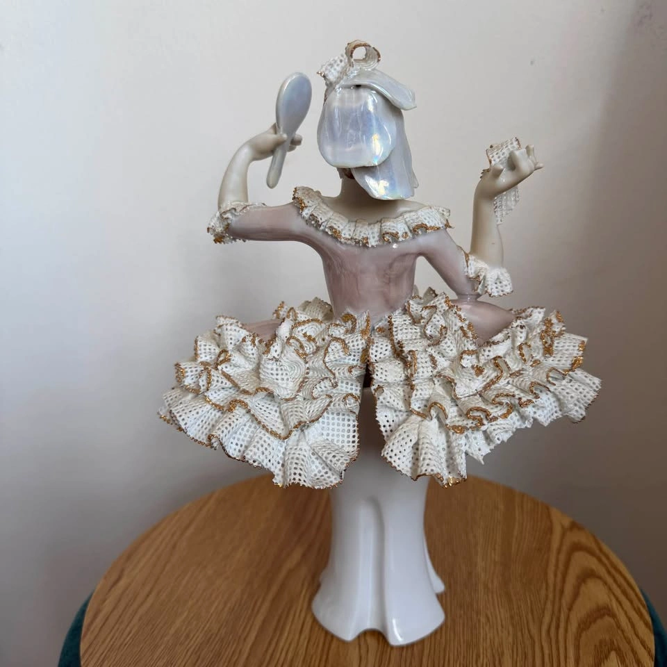 Vintage Dresden Style Porcelain Lace Ballerina Figurine - photo 5