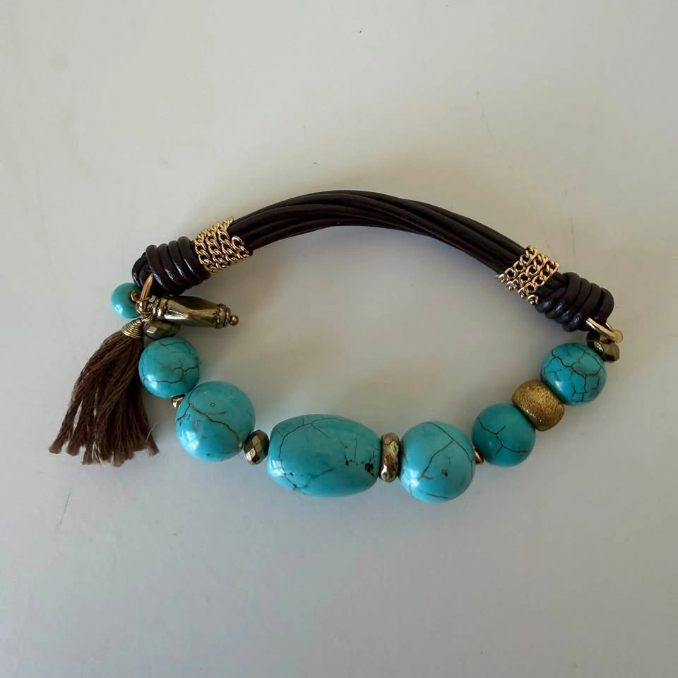 Lot of 8 Blue & Turquoise Gemstone & Bead Bracelets - photo 5