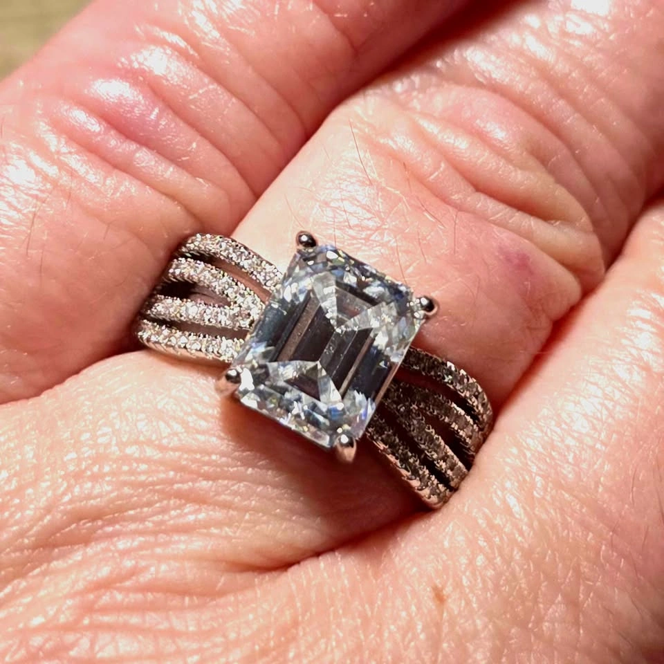 4 Carat Moissanite Diamond Ring - Size 8 - photo 2