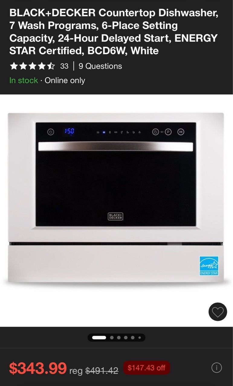 BLACK+DECKER Countertop Dishwasher