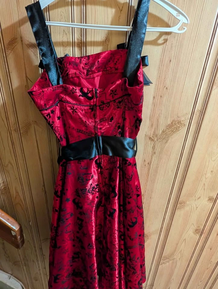 Hell Bunny Red Tattoo Print Pin-Up Dress - photo 3