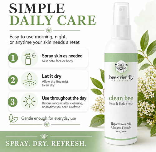 BeeFriendly® Hypochlorous Acid Face & Body Spray, 8 oz - photo 2