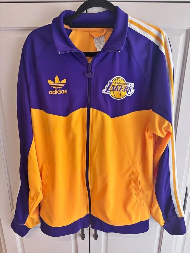 Adidas Originals Los Angeles Lakers NBA Track Jacket Purple Gold