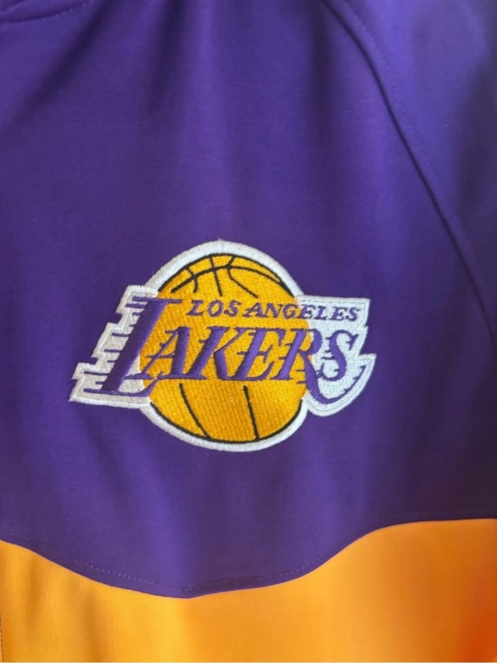 Adidas Originals Los Angeles Lakers NBA Track Jacket Purple Gold - photo 2
