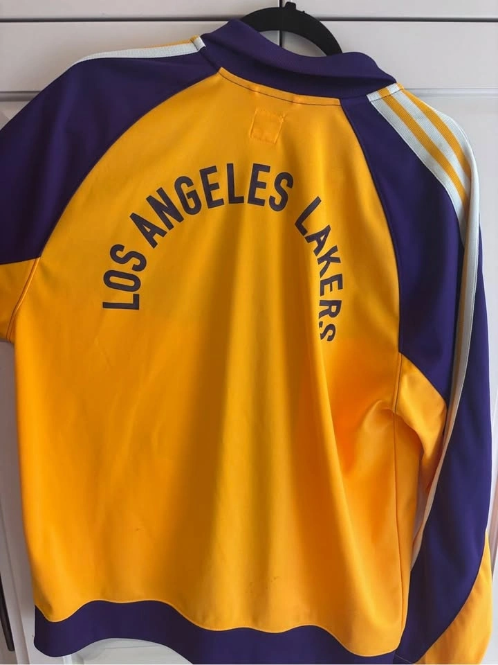 Adidas Originals Los Angeles Lakers NBA Track Jacket Purple Gold - photo 5