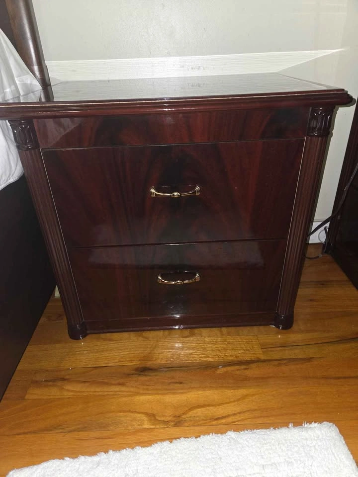 Dark Wood 2-Drawer Nightstand (Sold As A Set) - photo 2