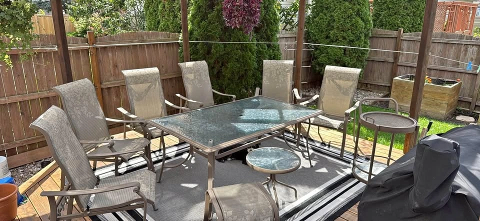 9-Piece Glass Top Patio Dining Set