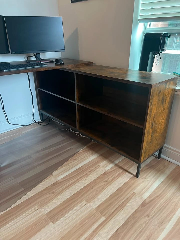 Brown L-Shaped Office Desk ($600 New) - photo 3