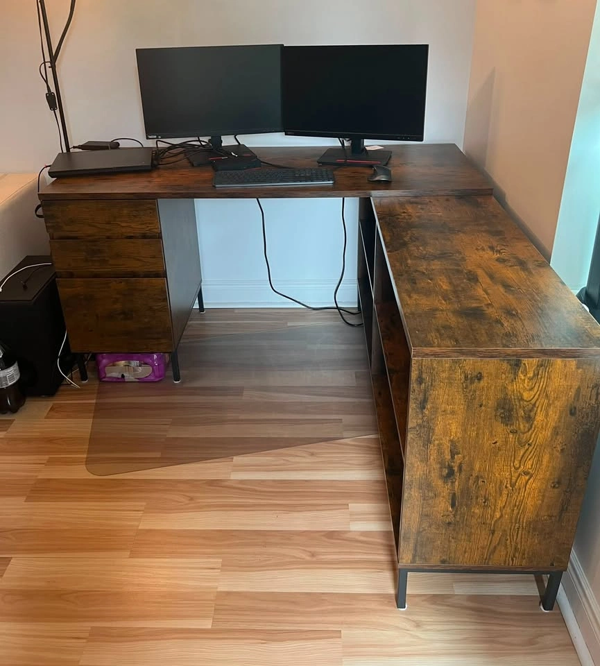Brown L-Shaped Office Desk ($600 New) - photo 4