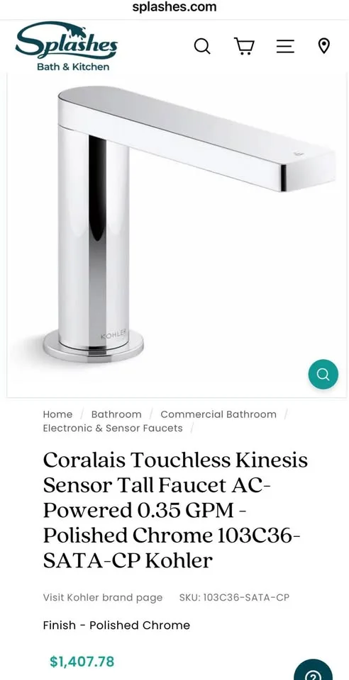 BNIB KOHLER Touchless Bathroom Faucet image indicator(8)