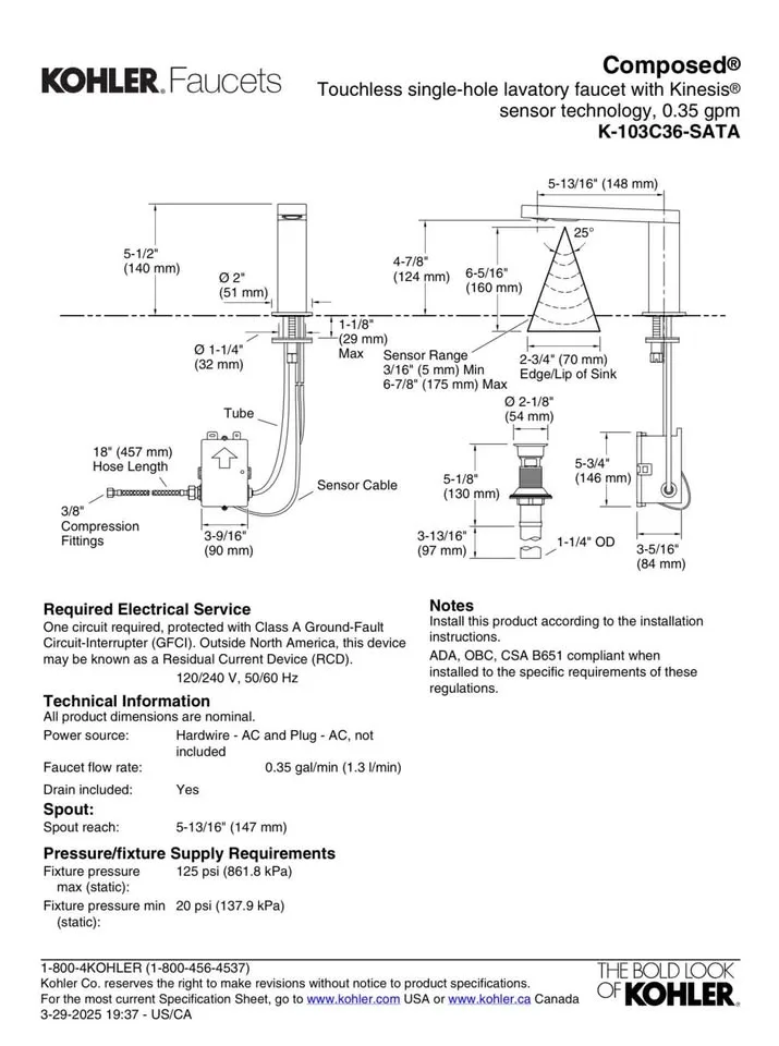 BNIB KOHLER Touchless Bathroom Faucet image indicator(9)