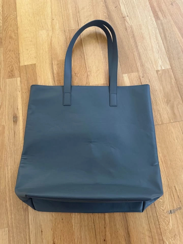 Faux Leather Tote Bag Grey - photo 2