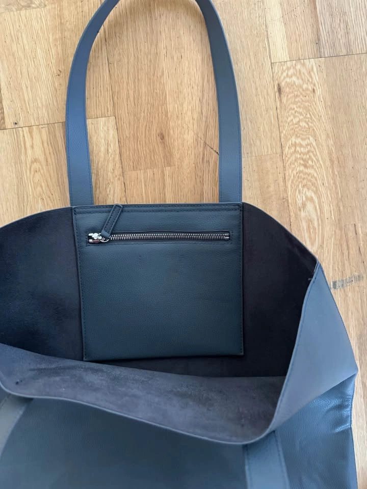 Faux Leather Tote Bag Grey - photo 3