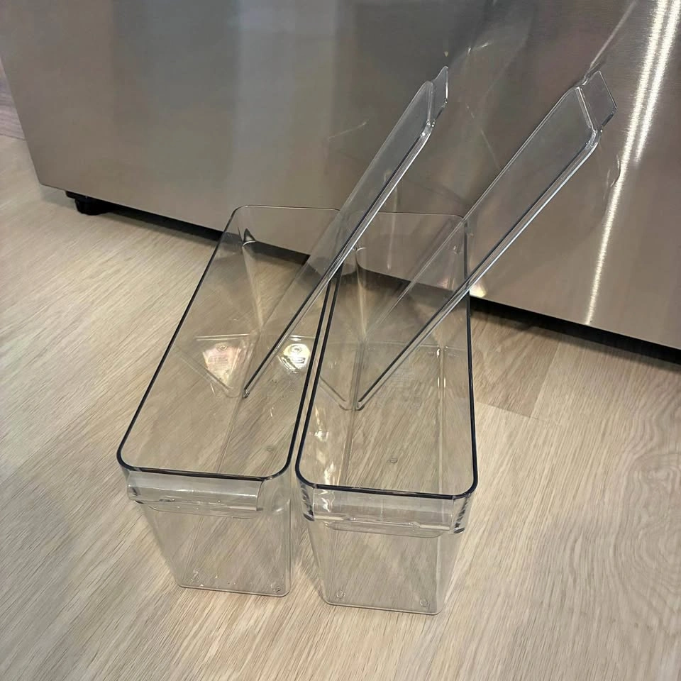 Set of 2 IKEA KLIPPKAKTUS Refrigerator Storage Bins with Lids