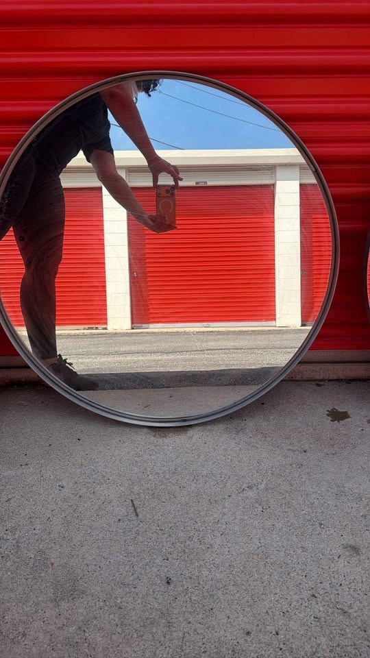 Set of 3 Silver Metal Round Mirrors (27.5") - photo 3