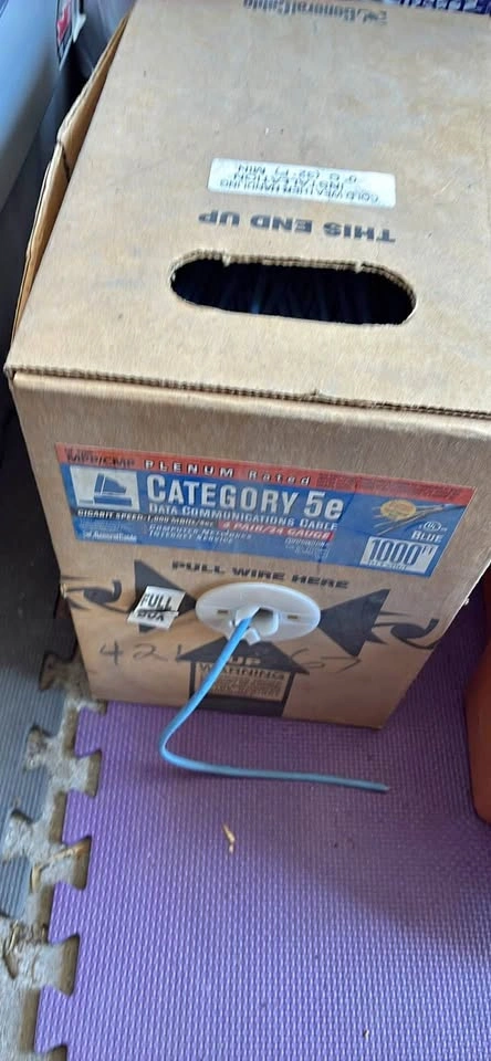 1000 ft Box General Cable Cat5e Plenum (CMP) Blue Ethernet Cable