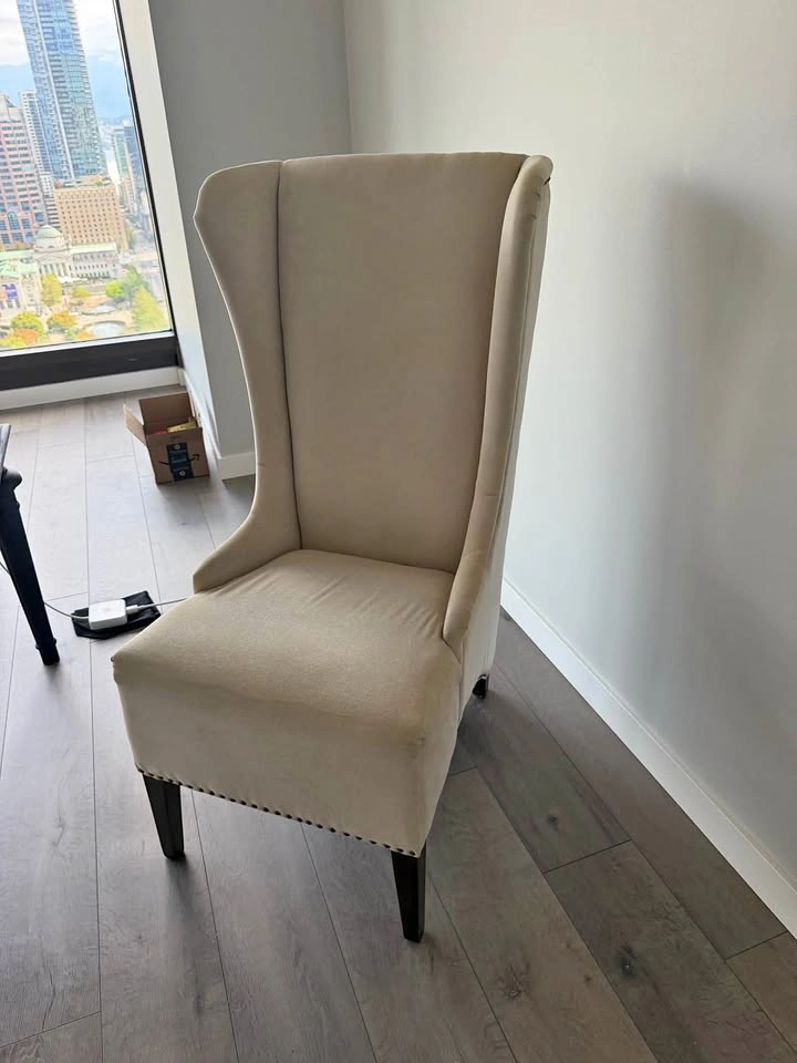 Moving sale: High Back Wingback Chair with Nailhead Trim