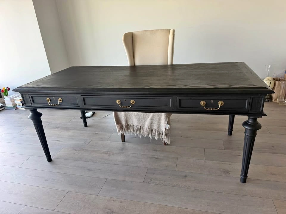 Moving sale: Black Wood 6-Drawer Executive Desk