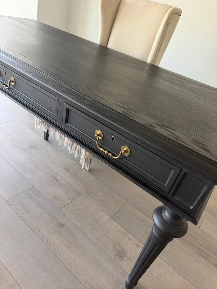 Moving sale: Black Wood 6-Drawer Executive Desk - photo 2