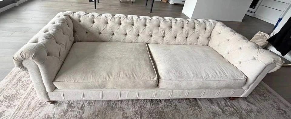Cream Chesterfield Tufted Sofa