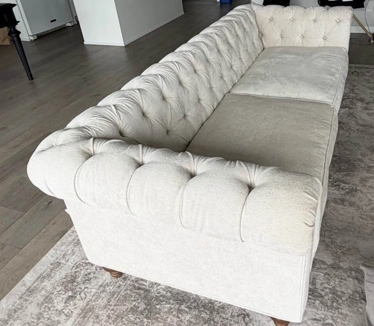 Cream Chesterfield Tufted Sofa - photo 2