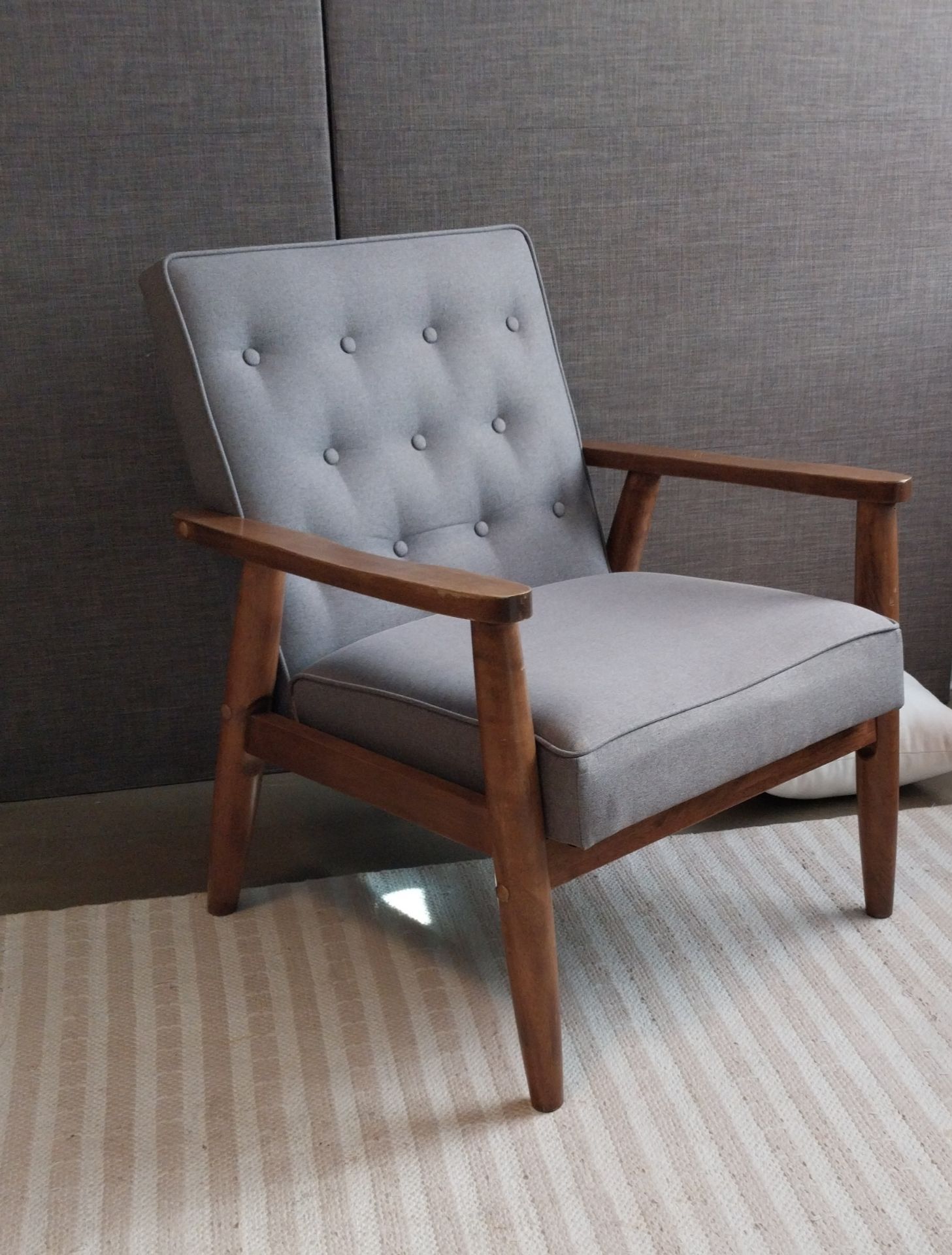 Mid-Century Modern Gray Lounge Chair—Baxton Studio Sorrento - photo 2