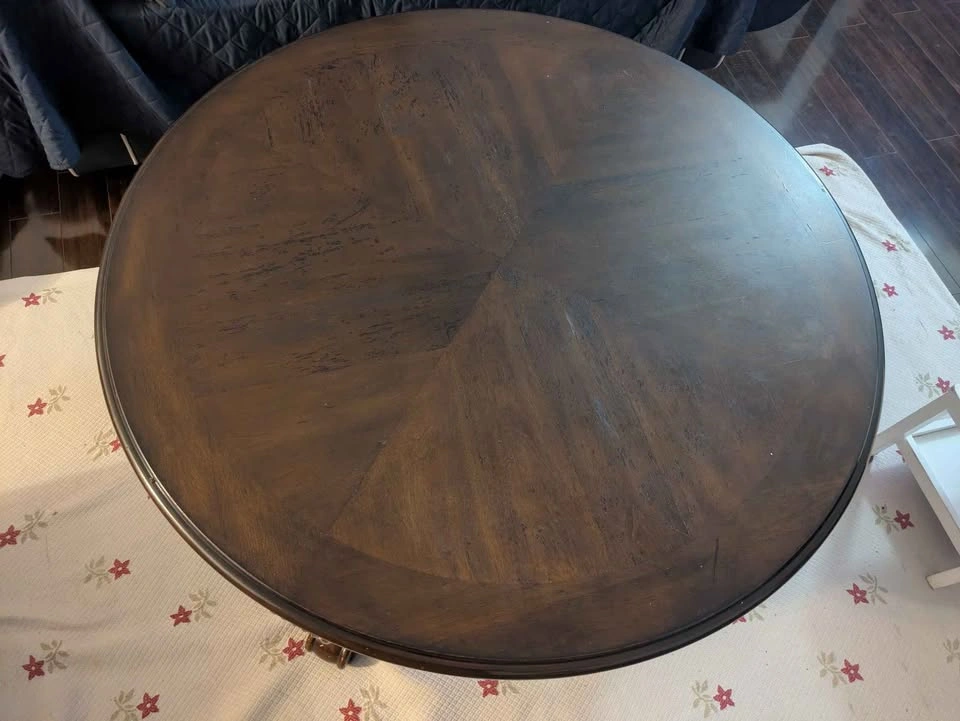 Round Hardwood Wood Coffee Table - photo 3