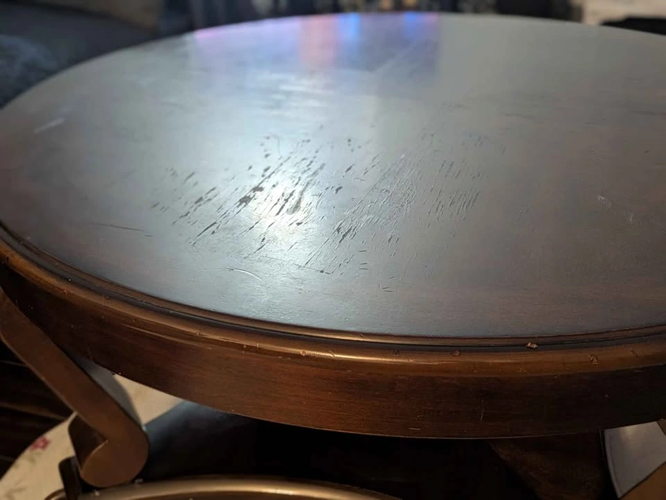 Round Hardwood Wood Coffee Table - photo 4