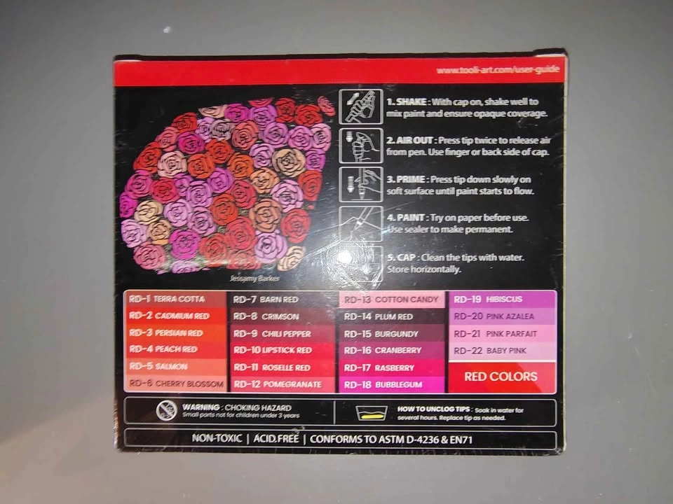 Tooli-Art Acrylic Paint Pens (22 Pack - Assorted Red Tones) - photo 2