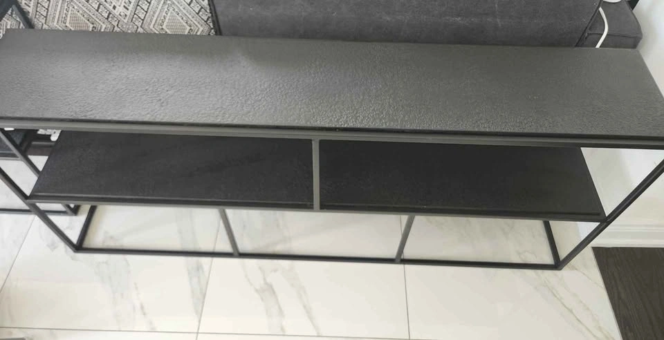 Black Metal Console Table with Shelf - photo 3