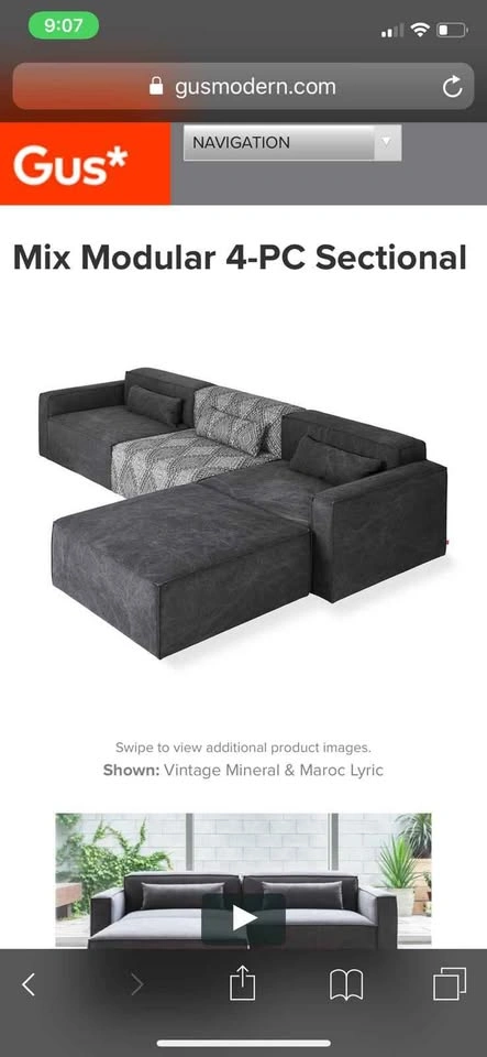 Gus* Modern Mix Modular 4-PC Sectional - photo 3
