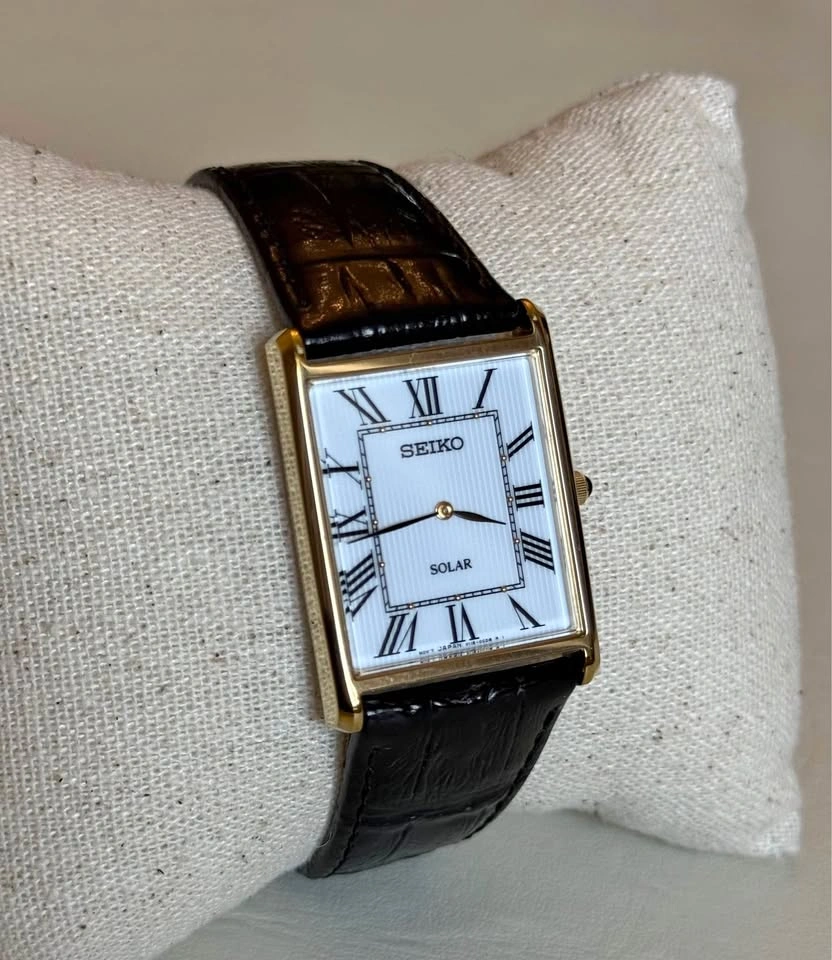 Seiko Quartz Solar Tank Men’s Watch - (SUP880)