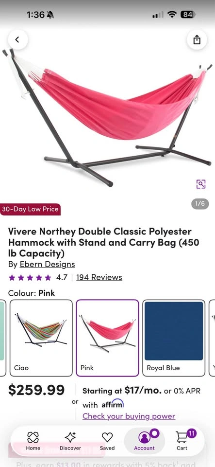 Double 2-person Classic Polyester Hammock with Stand - photo 5