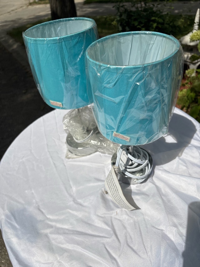 Pair of Teal Table Lamps - photo 3