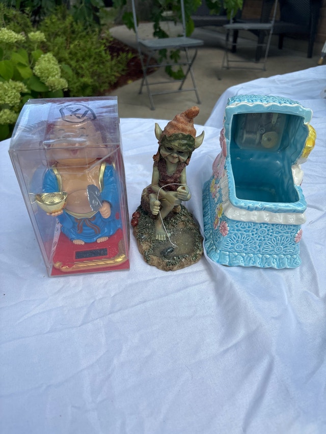 Assorted Collectible Figures and Music Box