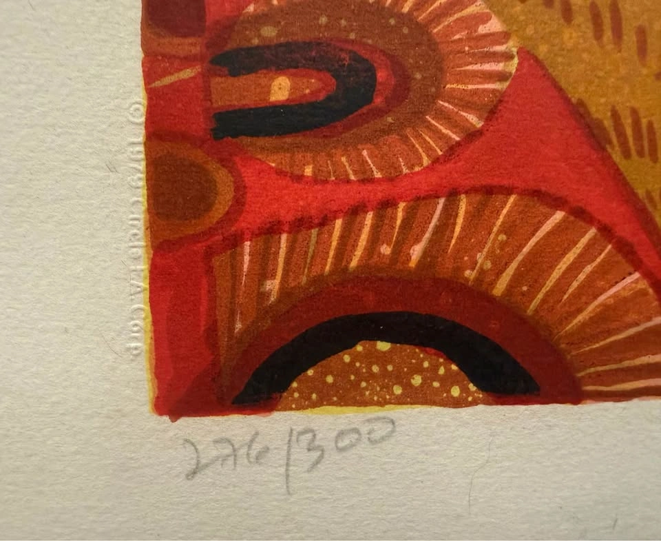 Judith Bledsoe Cats, Folk Art Lithograph and Blind Embossing - photo 3